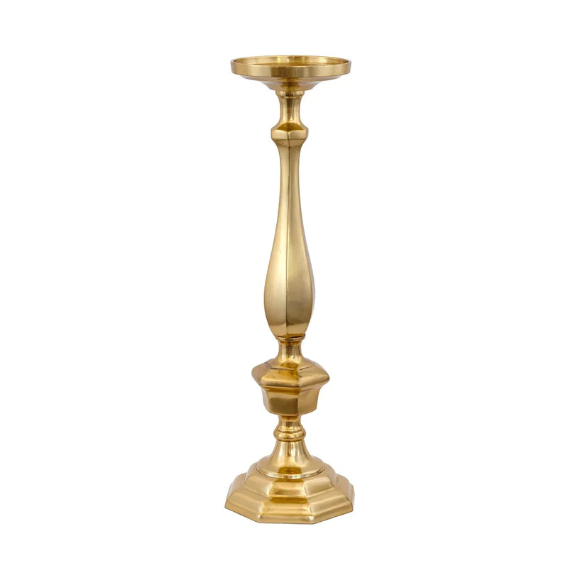 Candle Holder - Pillar Brass Beauty - Pewter