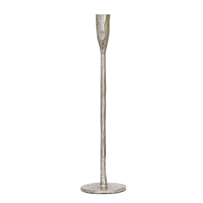 Candle Holder - Sculpted Silver 32cm - Pewter