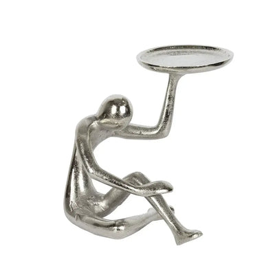 Candle Holder - Sitting Figure - Pewter