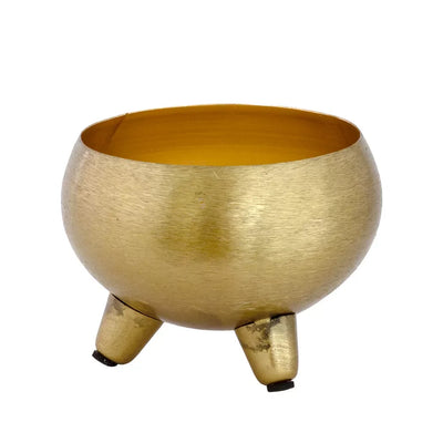 Candle Holder - Votive Ancient Brass 3 Foot - Pewter