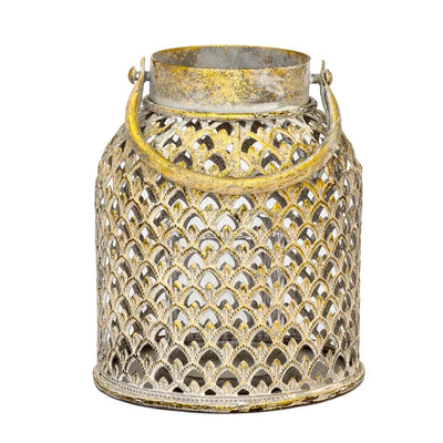 Candle Holder - Votive Golden Macedonian Handled - Metal