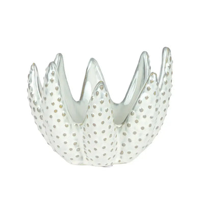 Candle Holder - White Aloe 10.5cm - Ceramic