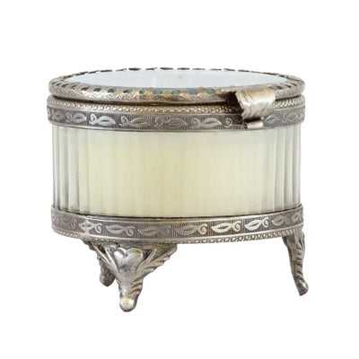 Candle - Silver Round Elevated - Pewter