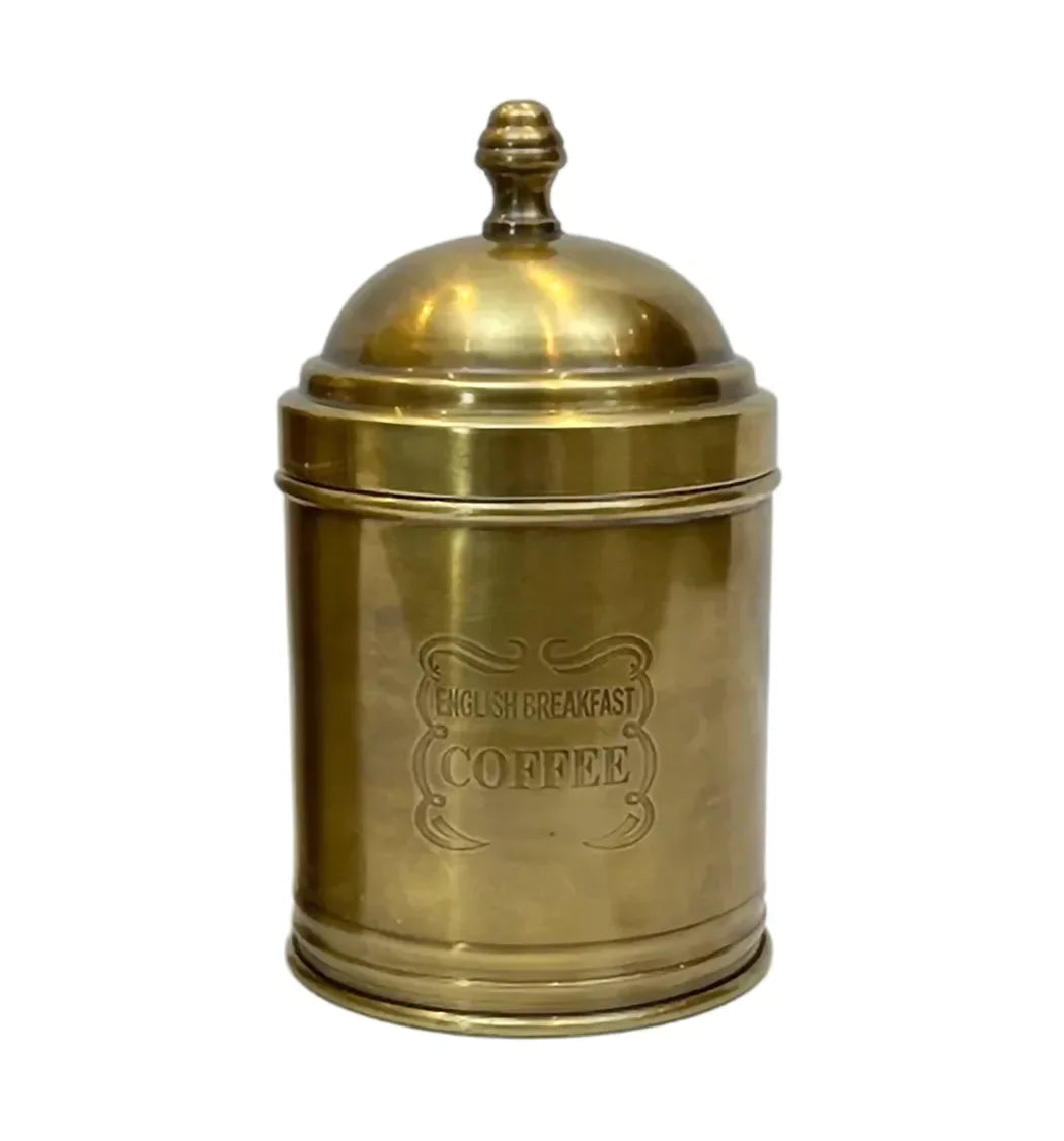 Canister Set - Brass Coffee Tea Sugar Classic - Pewter