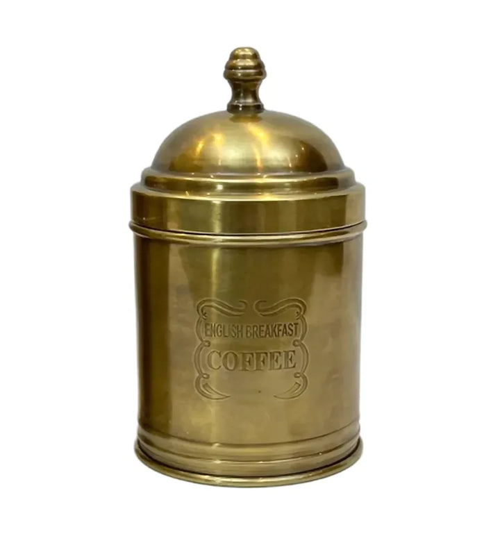 Canister Set - Brass Coffee Tea Sugar Classic - Pewter