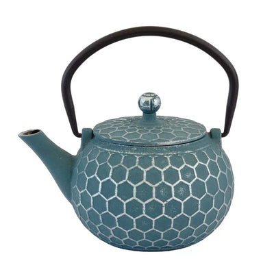 Cast Iron Teapot - Honeycomb Duckegg Blue Kitchen