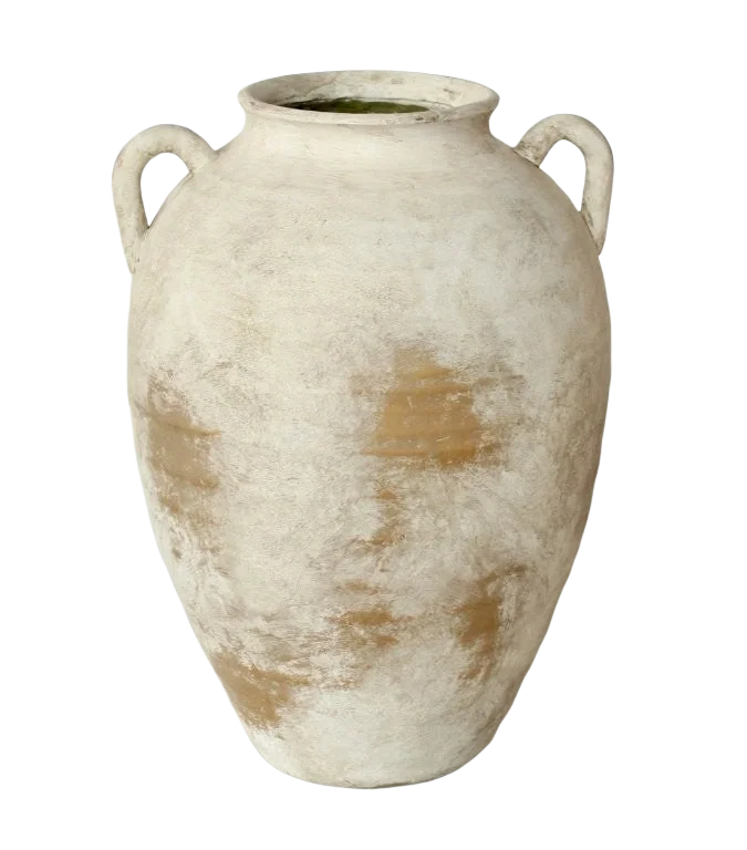Cement Vase - 2 Handled Urn Vintaged 46cm - Ceramic