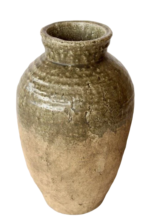 Cement Vase - Distressed Off Green 45cm - Ceramic