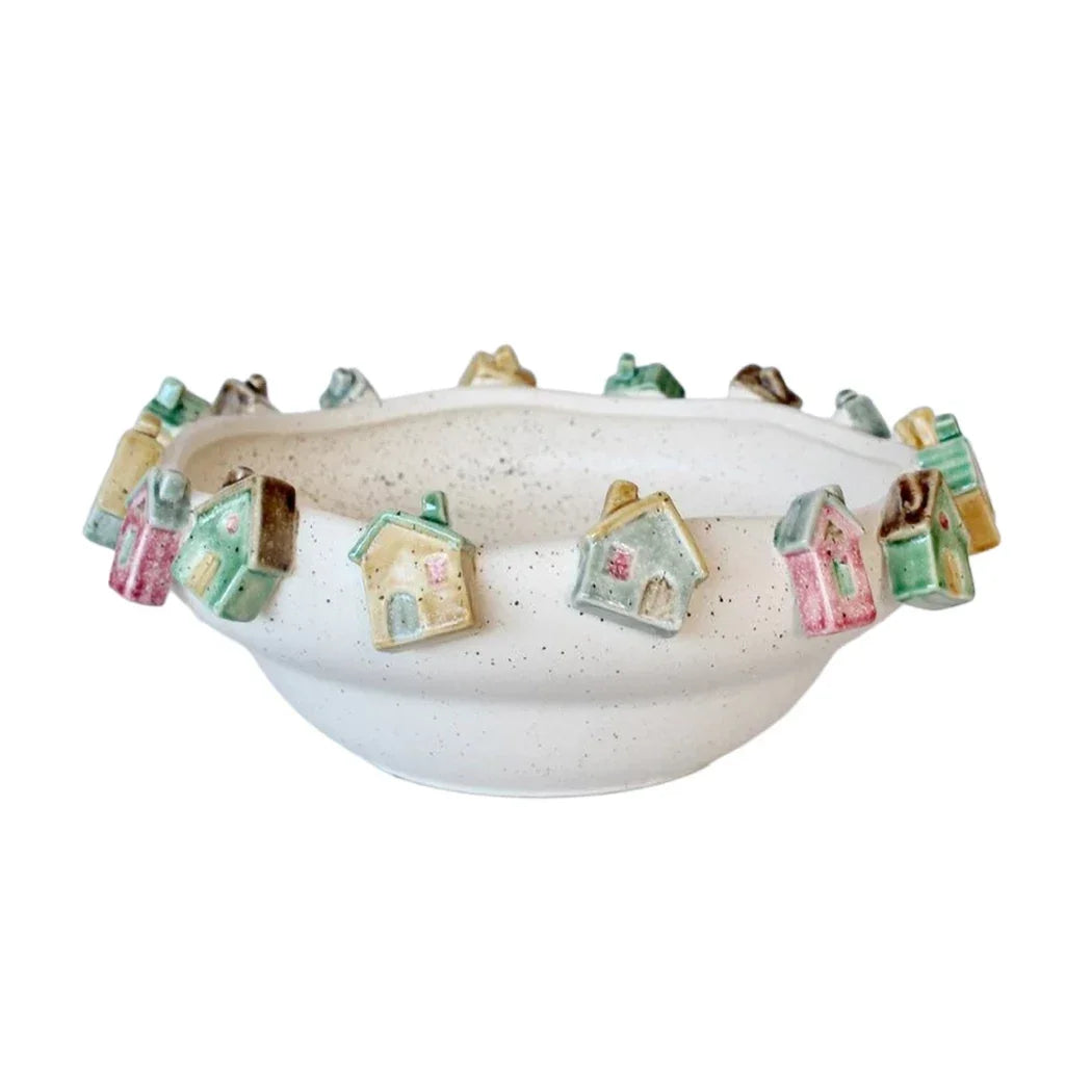 Ceramic Bowl - Cute Little Houses - Ceramic