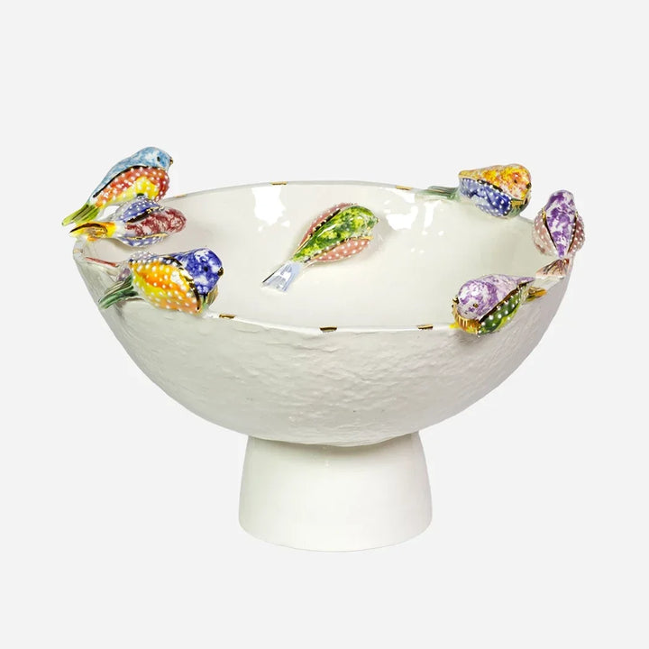 Ceramic Bowl - Flock of Colourful Birds - Ceramic