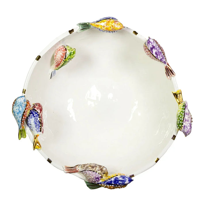 Ceramic Bowl - Flock of Colourful Birds - Ceramic