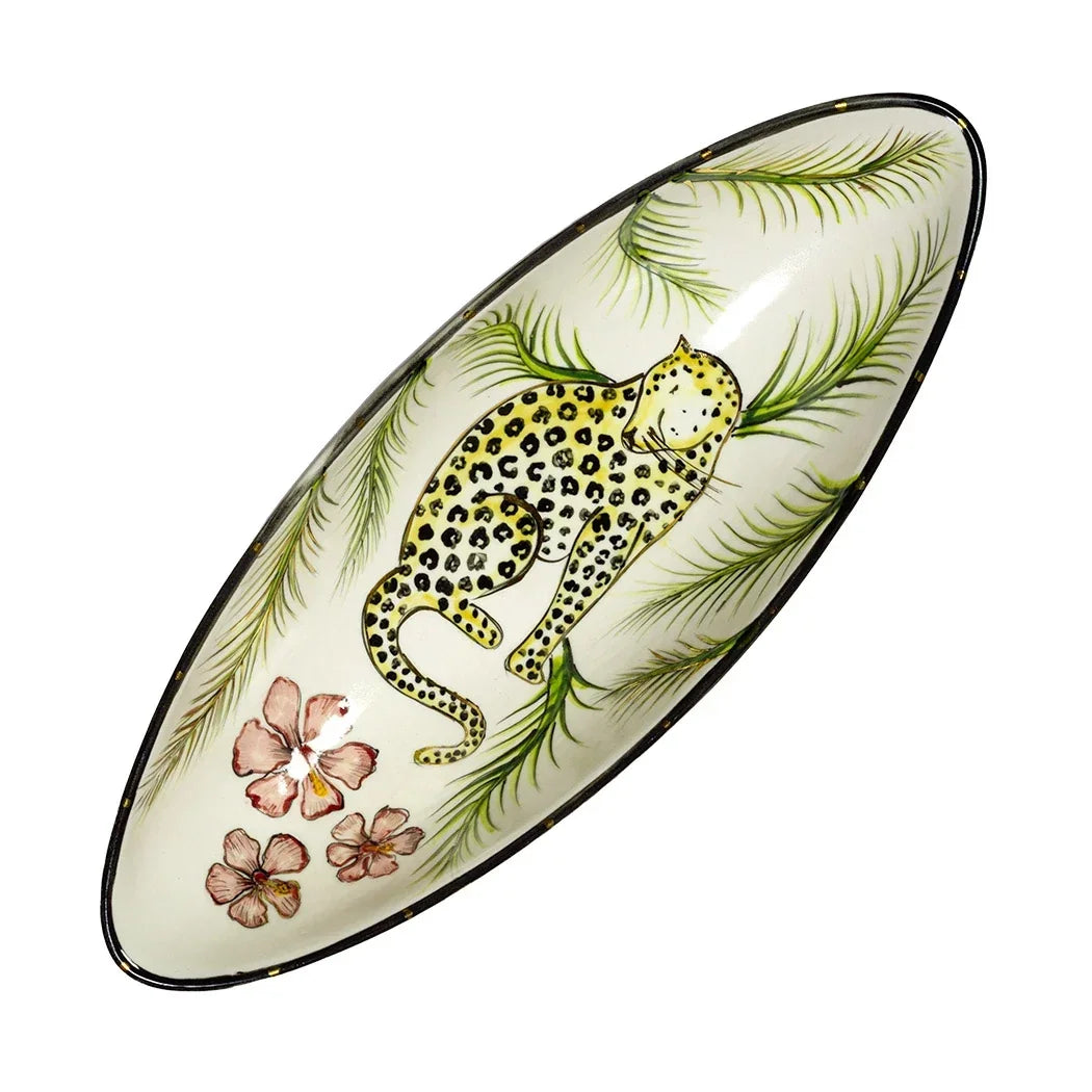 Ceramic Bowl - Oval Leopard - Ceramic