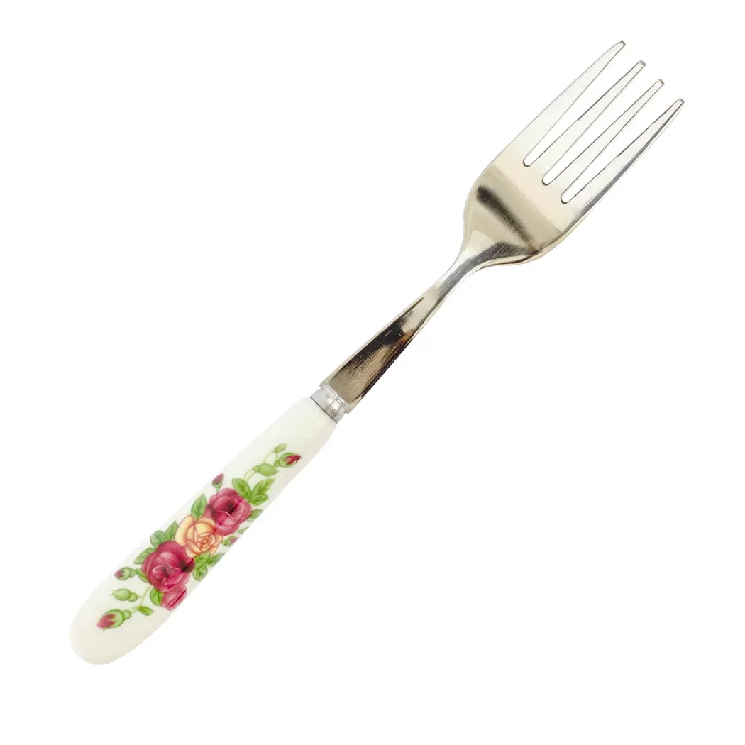 Ceramic Cake Fork - Roses - Ceramic