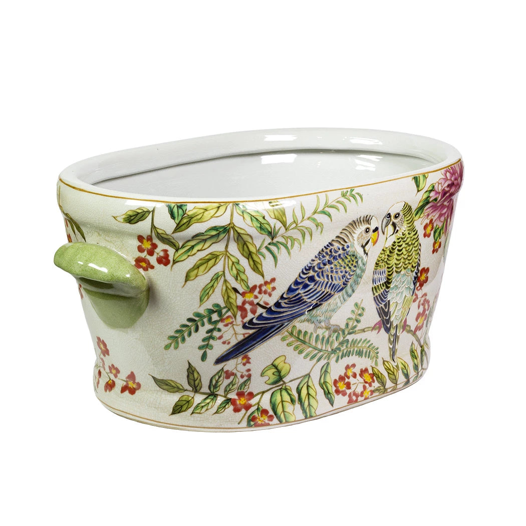 Footbath - Ceramic Jungle Parakeet 41cm