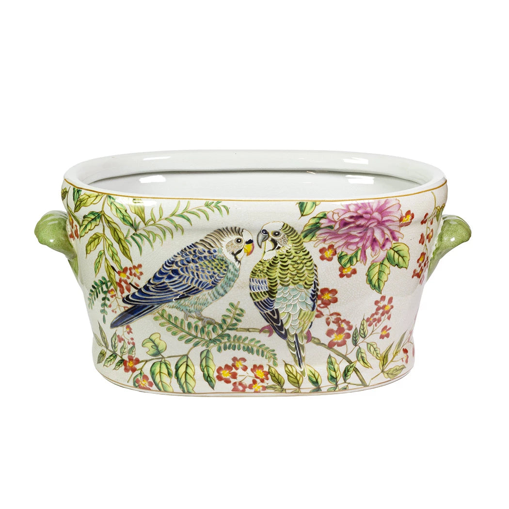 Footbath - Ceramic Jungle Parakeet 41cm