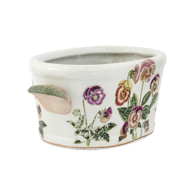 Ceramic Footbath/Planter - Floral Handled [Markdown]