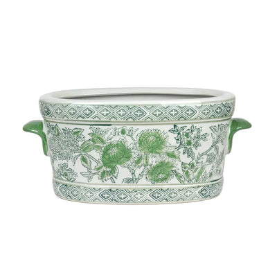 Ceramic Footbath/Planter - Green Jungle 36cm - Ceramic