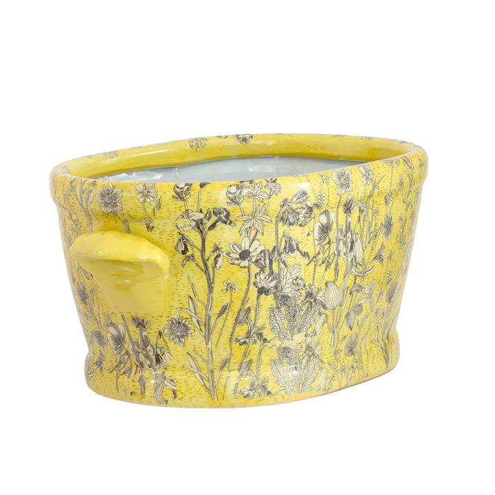 Ceramic Footbath/Planter - Yellow Fields Large - Ceramic