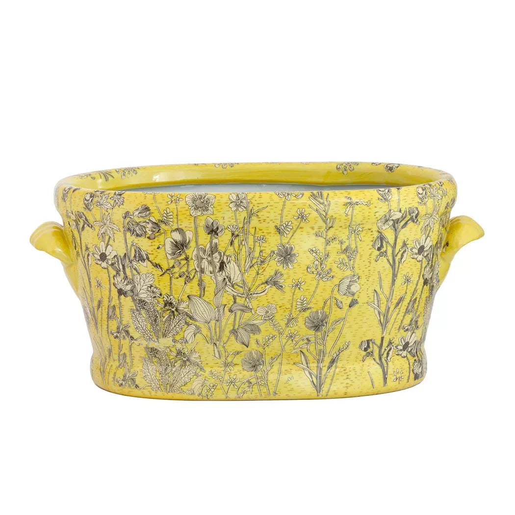 Ceramic Footbath/Planter - Yellow Fields Large - Ceramic