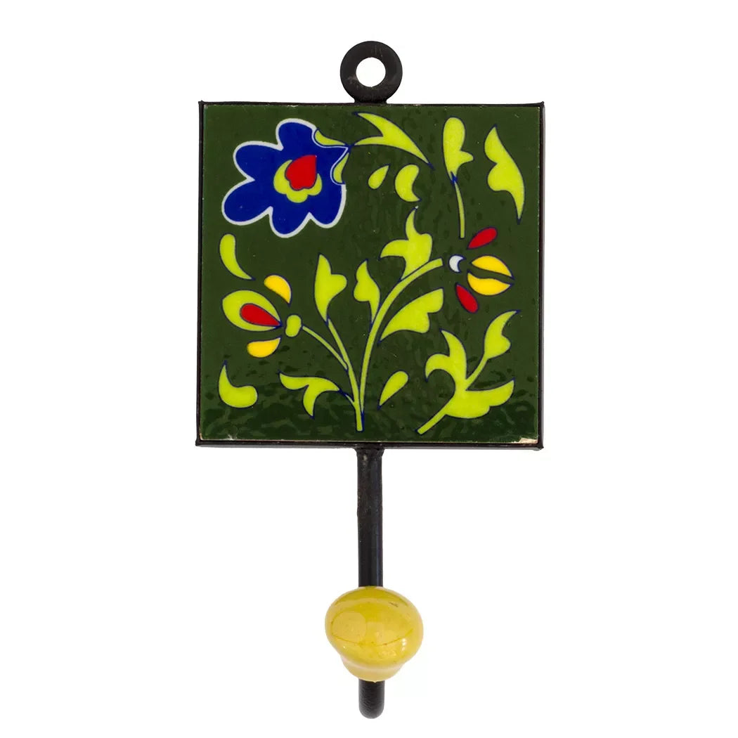 Ceramic Hook - Tile Single Greens