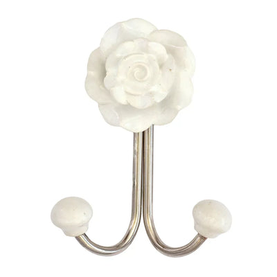 Ceramic Hook - White Rose Dual