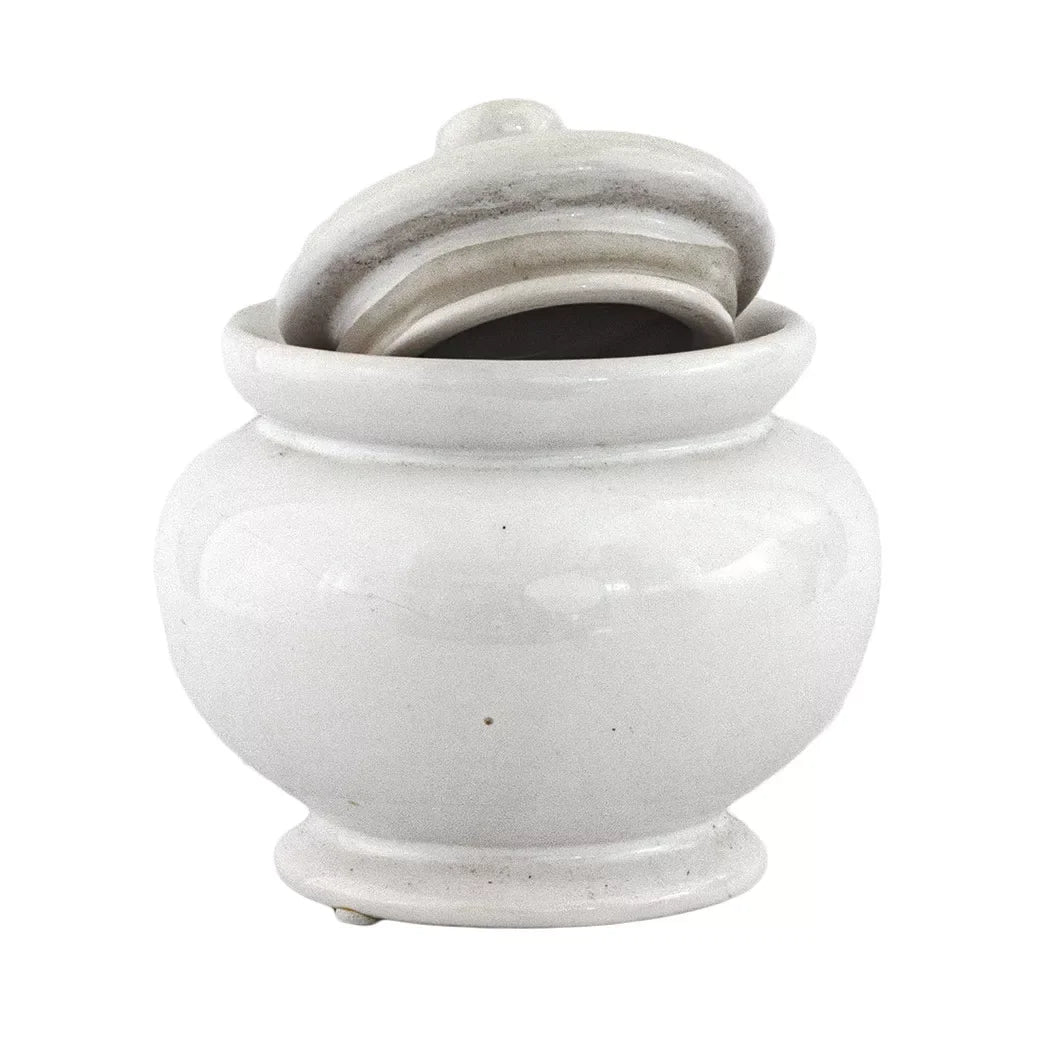 Ceramic Jar - White 10.5cm - Ceramic