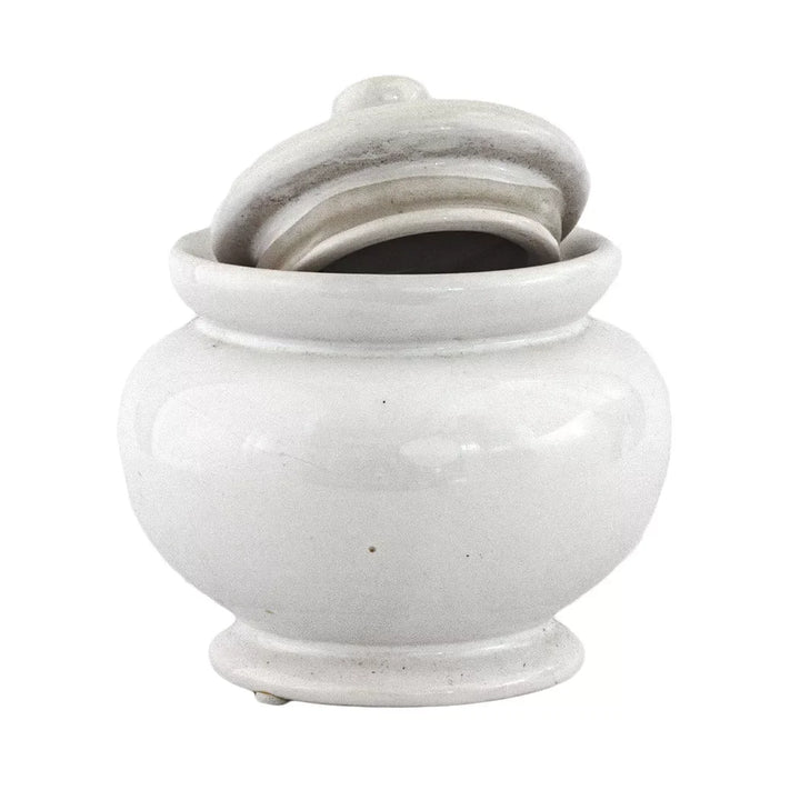 Ceramic Jar - White 10.5cm - Ceramic