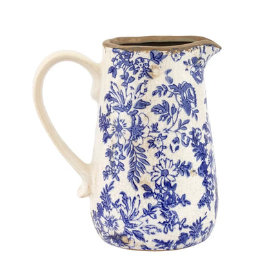 Ceramic Jug - Blue Floral 18.5cm - Ceramic