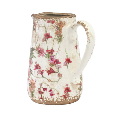 Ceramic Jug - Pink Floral 19cm - Ceramic