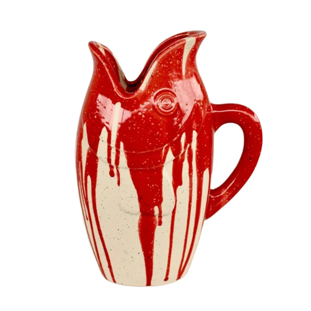 Ceramic Jug - Red Fishy 32cm - Ceramic