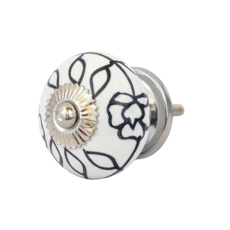 Ceramic Knob - Black Rose - Ceramic