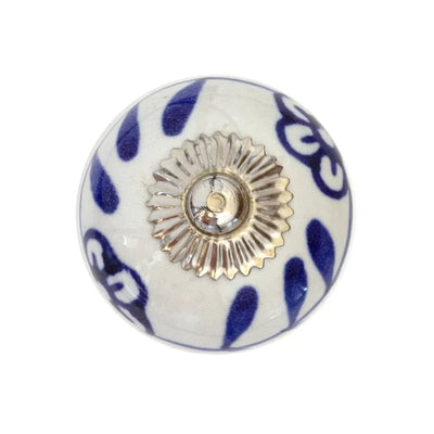 Ceramic Knob - Blue Flower - Ceramic