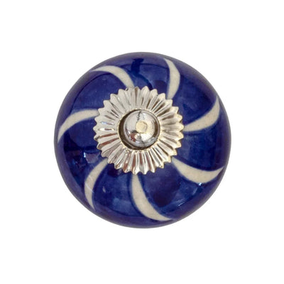 Ceramic Knob - Blue Swirl - Ceramic