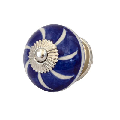 Ceramic Knob - Blue Swirl - Ceramic