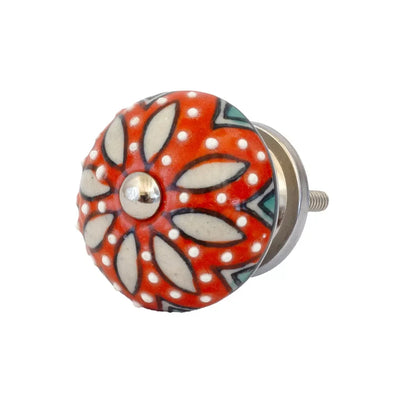 Ceramic Knob - Orange Dotted - Ceramic