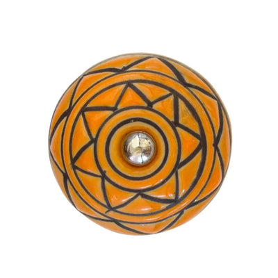 Ceramic Knob - Orange Star