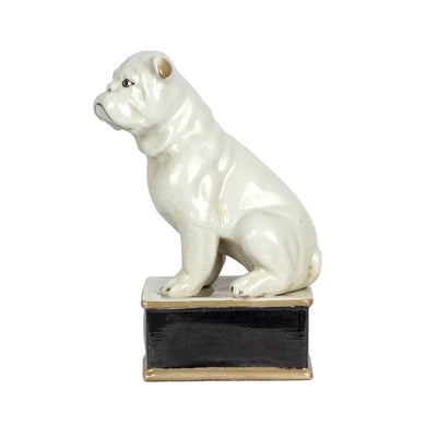 Ceramic Ornament - Bulldog on Plinth - Ceramic