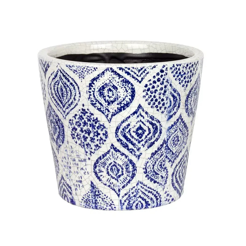 Ceramic Planter - Blue Patterned - Ceramic