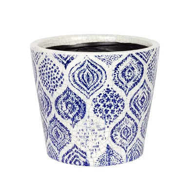 Ceramic Planter - Blue Patterned - Ceramic