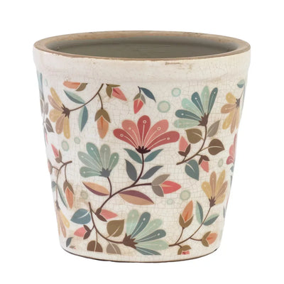 Ceramic Planter - Colourful Flowers - Ceramic