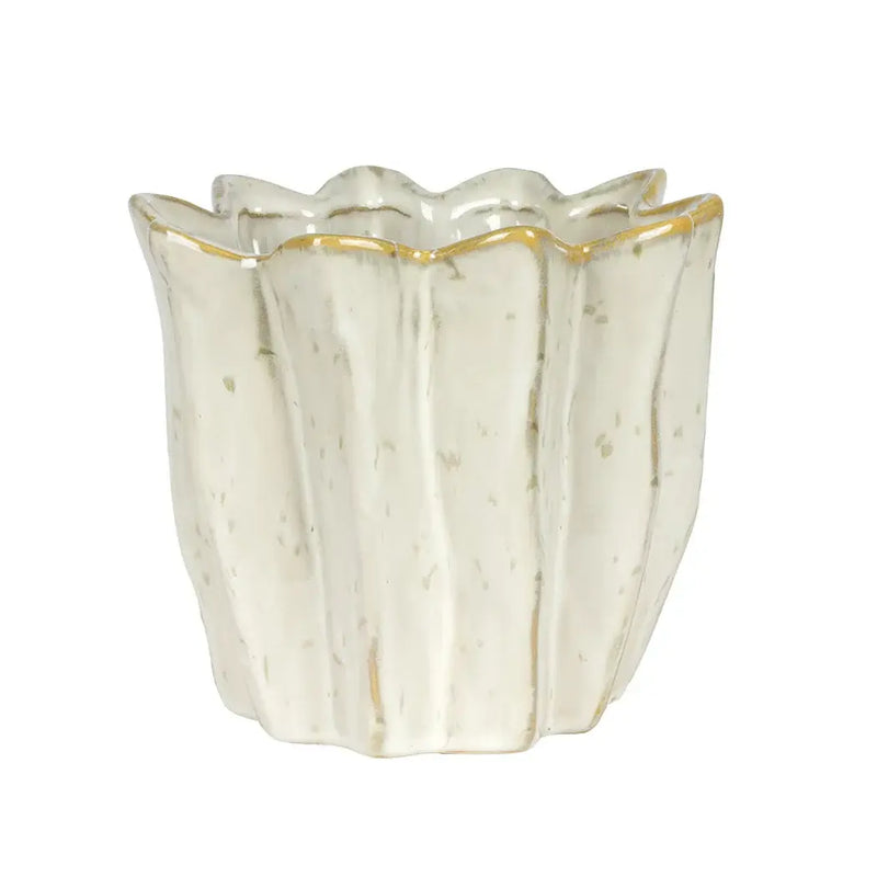 Ceramic Planter - Cream Speckled 15cm - Ceramic