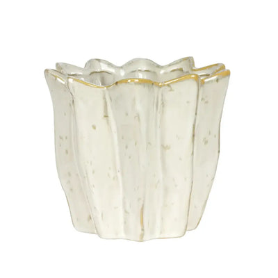 Ceramic Planter - Cream Speckled 15cm - Ceramic