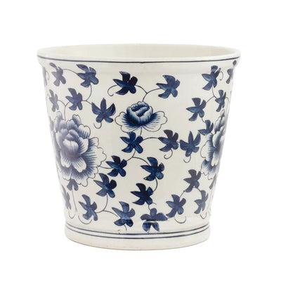 Ceramic Planter - Flower & Vines Blue & White Large