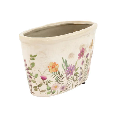 Ceramic Planter - Flowering Oval 11cm - Ceramic