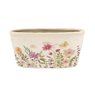 Ceramic Planter - Flowering Oval 11cm - Ceramic