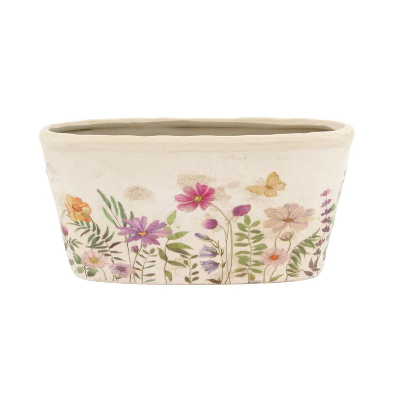 Ceramic Planter - Flowering Oval 11cm - Ceramic