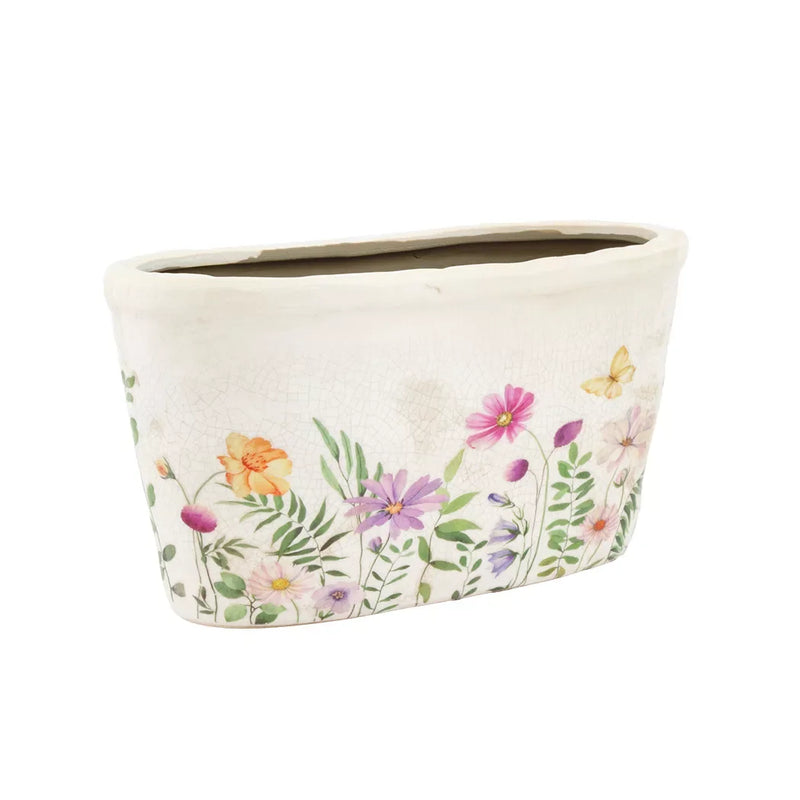 Ceramic Planter - Flowering Oval 13.5cm - Ceramic