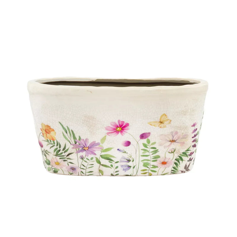 Ceramic Planter - Flowering Oval 13.5cm - Ceramic