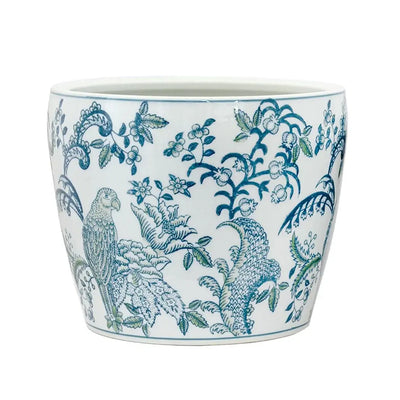 Ceramic Planter - Parrot Greens Large - Ceramic