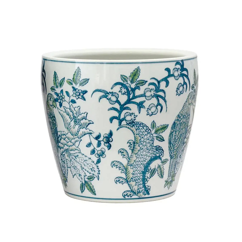 Ceramic Planter - Parrot Greens Medium - Ceramic